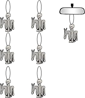 6 Pcs Skull Car Air Fresheners, Funny Human Skeleton Hanging Car Air Fresheners Long Lasting Cute Car Mirror Hanging Car Decoration Ornaments Gift Interior Decor Accessories for Men Women