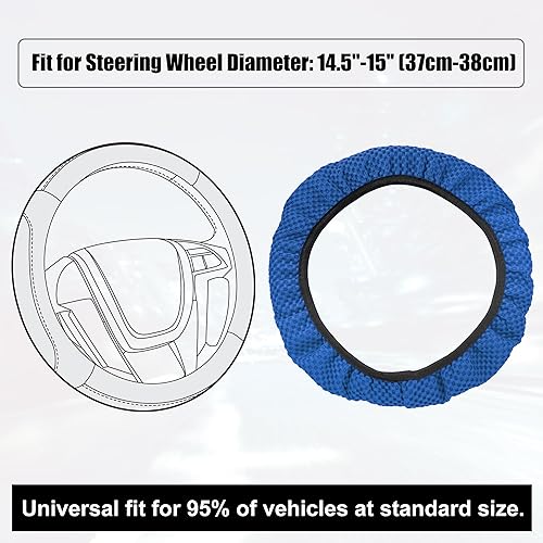 Miniatura 3 de X AUTOHAUX Funda universal elástica para volante, antideslizante, transpirable, microfibra de seda de hielo, protector interior de rueda para