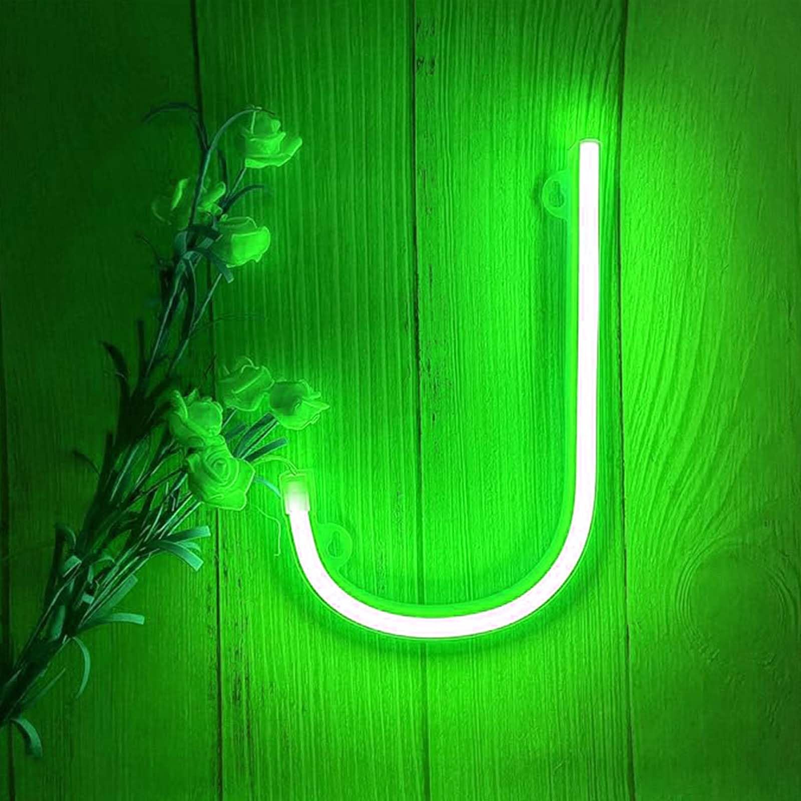 Custom Green Neon Light with Dual Power Supply - Energy-Efficient LED Sign for Cafe Studio Party & Home Decoration（Letters J） — image 1