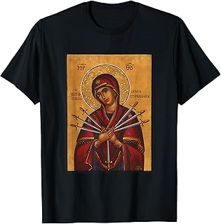 Theotokos Mother Mary Eastern Orthodox Byzantine Art Easter T-Shirt