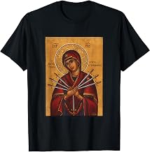 Theotokos Mother Mary Eastern Orthodox Byzantine Art Easter T-Shirt