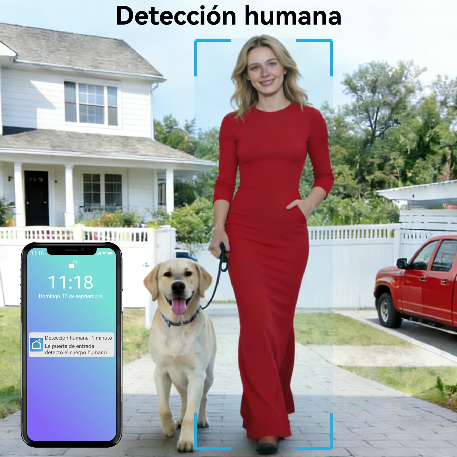 2 Hilos Videoportero Sistema de Intercomunicación KW02, 1080P, 10.1'' Monitor Táctil a Color, Desbloqueo en App y RFID, Detección Humano, Audio Bidireccional,WiFi6 2,4/5GHz, Blanco