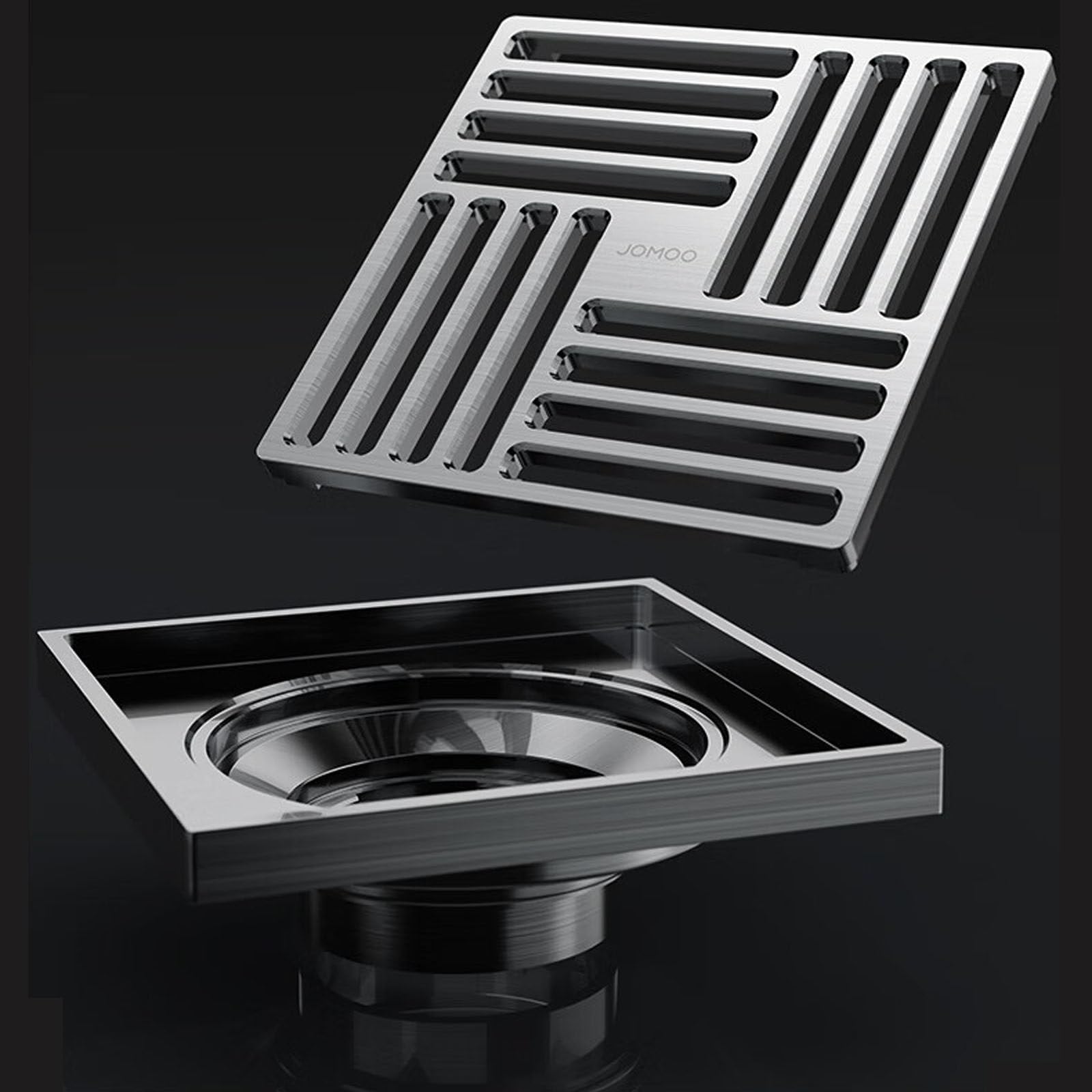 Drenaje De Piso, Desagüe del Piso con Rejilla Y Filtrar, Anti-Olor Piso Desagüe Rejilla Residuos Filtro para Pelos, para Baño, Inodoro, Lavandería, Etc. Acero Inoxidable, 10 * 10 Cm