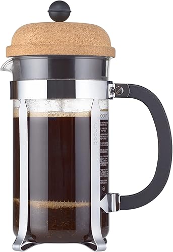 Vista 6 de Bodum Cafetera de prensa francesa Chambord, 17 oz, Vidrio de borosilicato resistente al calor, Acero inoxidable pulido – Fabricado en Portugal