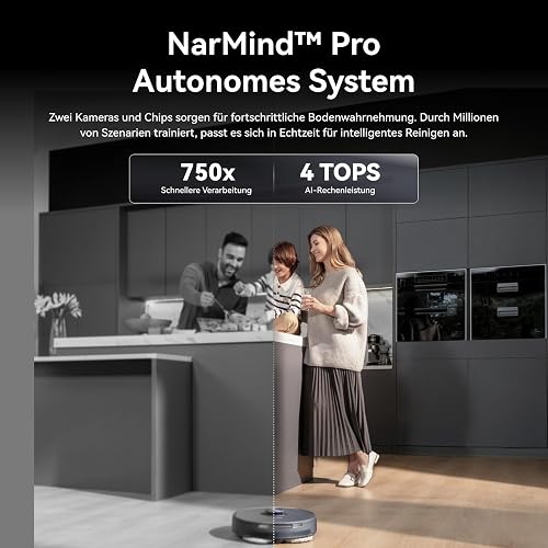 NARWAL Freo Z10 Ultra Saugroboter mit Wischfunktion, 18.000 Pa Saugleistung, Dynamische Moppausdehnung, Tangle-Free System, Intelligente Nass-Trocken-Reinigung, All-in-One-Basisstation Grau z20 - 9