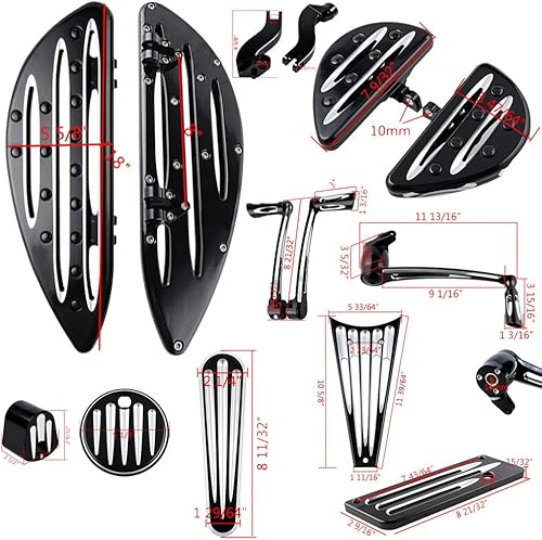Miniatura 2 de Tablas de suelo delanteras y traseras para montaje de estribera Kits de brazo de freno Palancas de cambio de talón, clavijas de cambio de tablero,