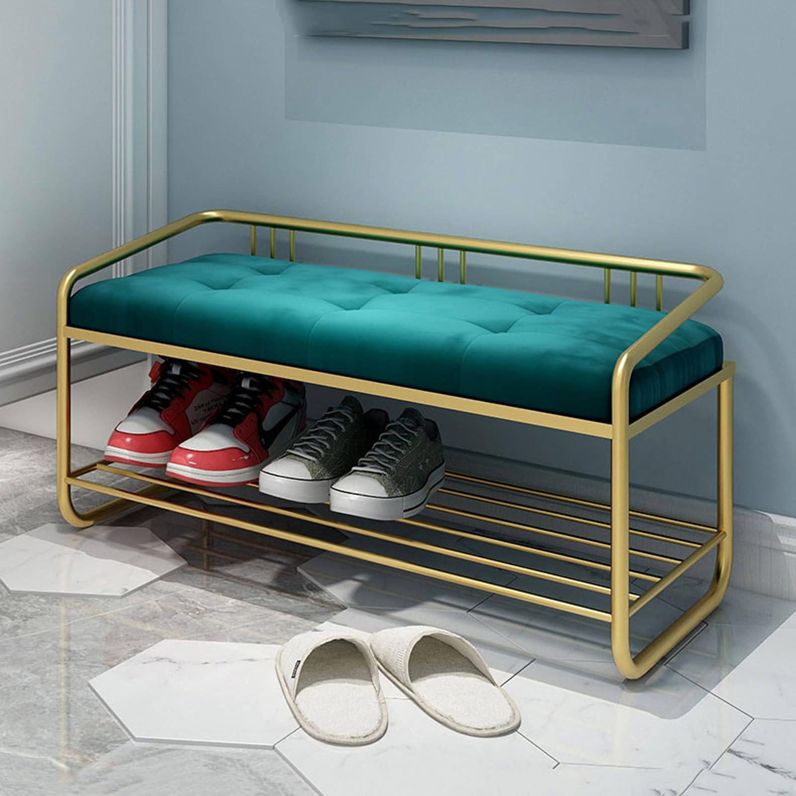 Banc à dressing rembourré pour organiser vos chaussures