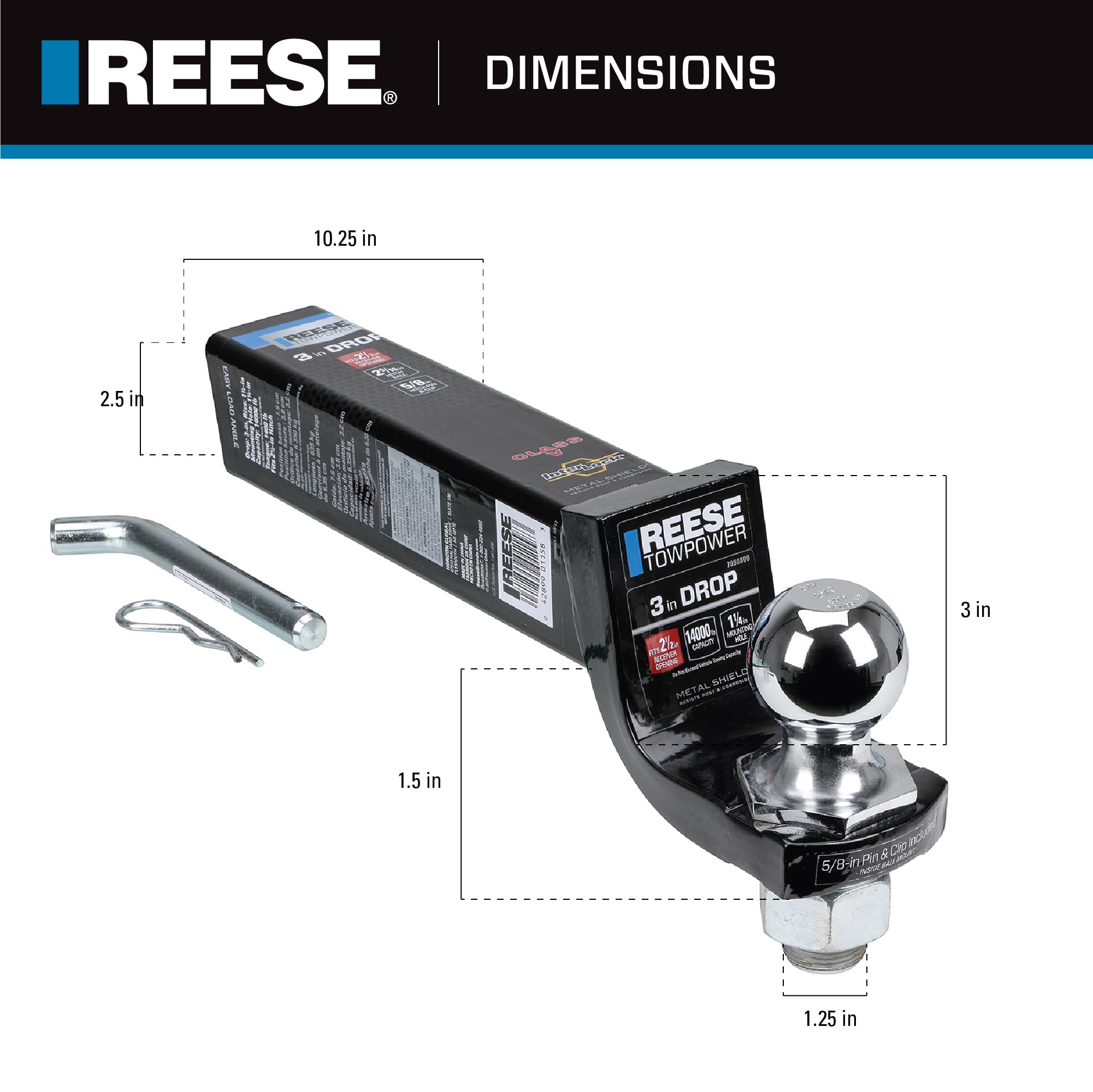 Amazon.co.jp: Reese 7090800 Interlock® トレーラーヒッチボール 