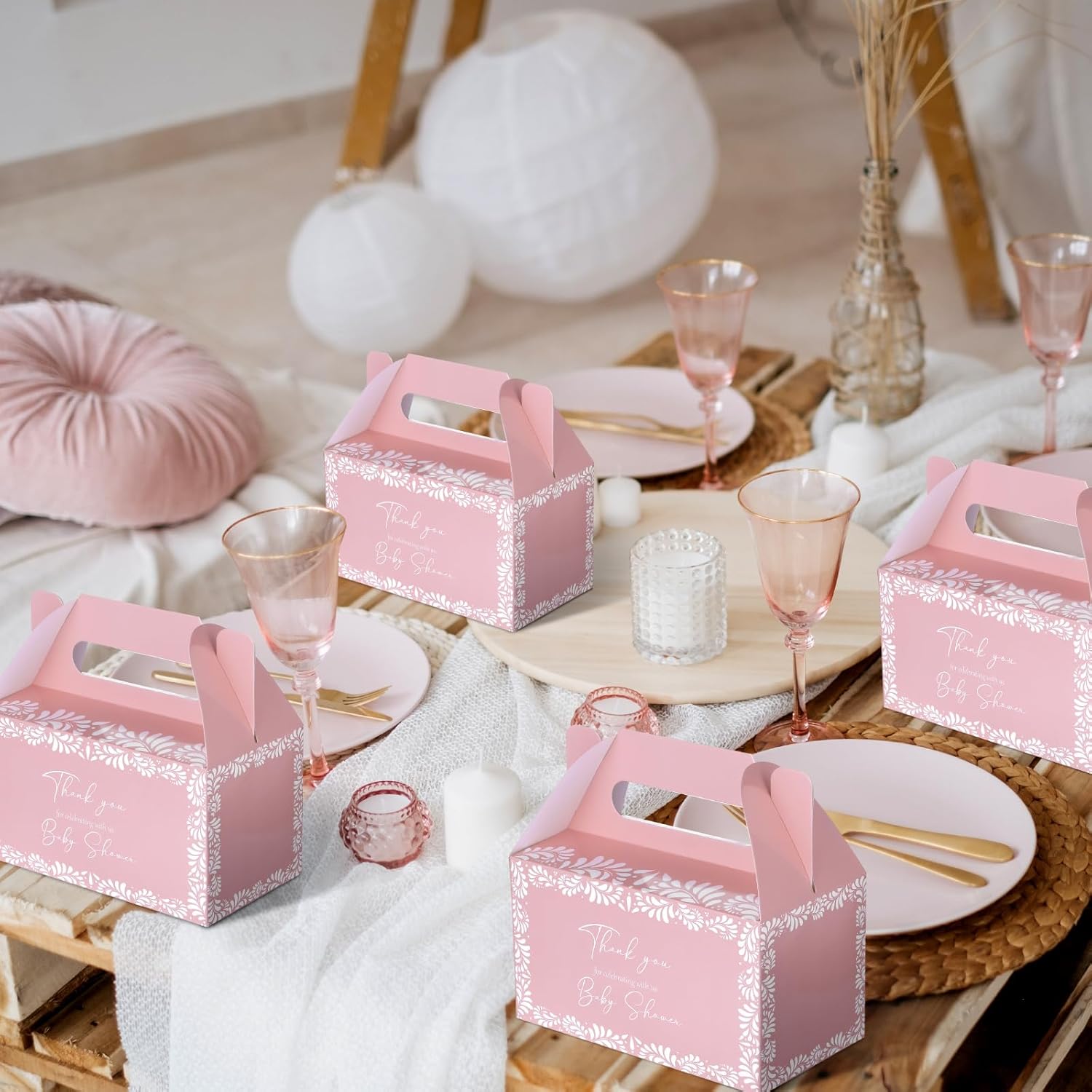 Eaasty 36 Pcs Cielito Lindo Baby Shower Party Favor Boxes Plato De Barro Mexican Candy Treat Goodie Box Paper Terracotta Snack Cookie Gift Holder for Gender Reveal Birthday Decoration Supplies, Pink - Image 5