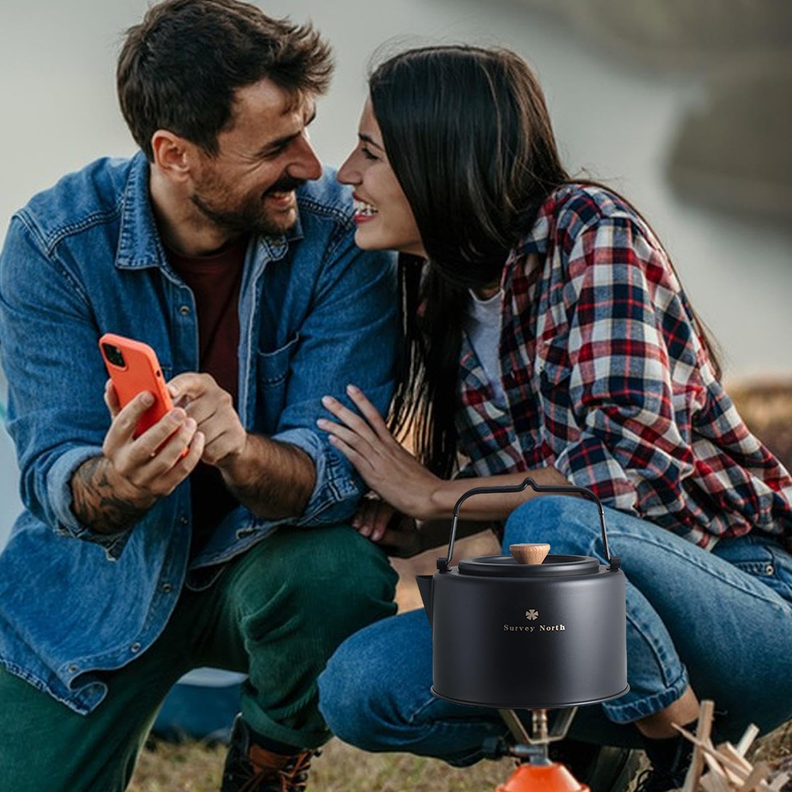 Generisch de camping, para exteriores, 1 L, hervidor de agua portátil