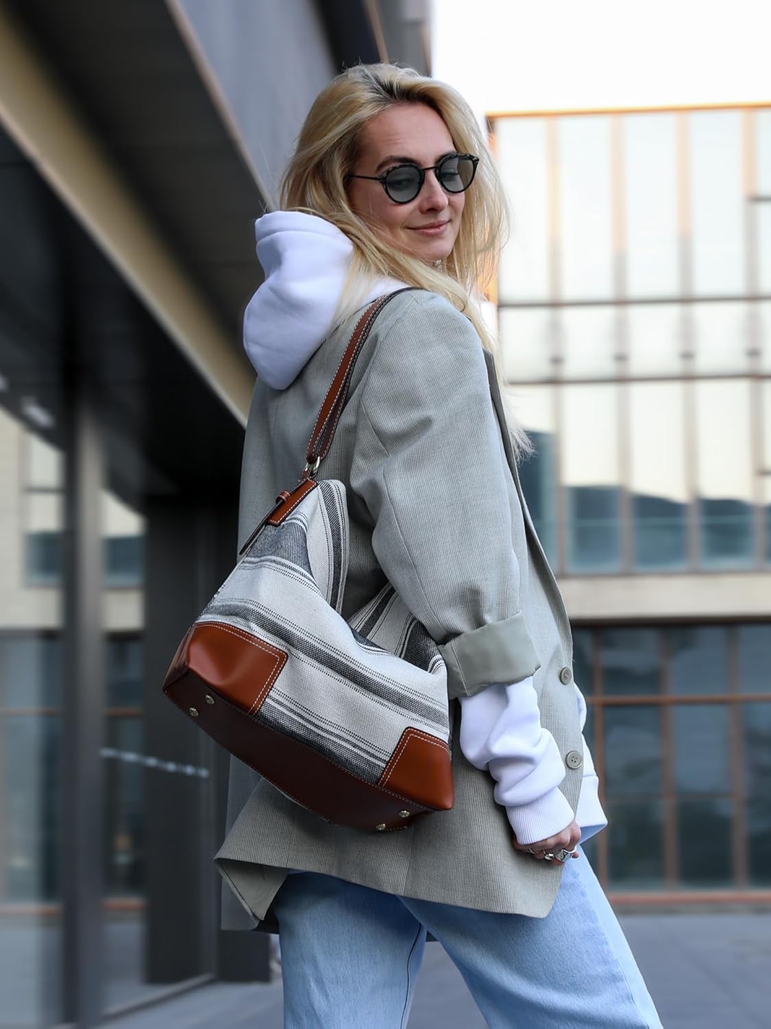 Women's Large Capacity Tote Bag - Durable Multi-Pocket, Lightweight for Work/Shopping/Travel