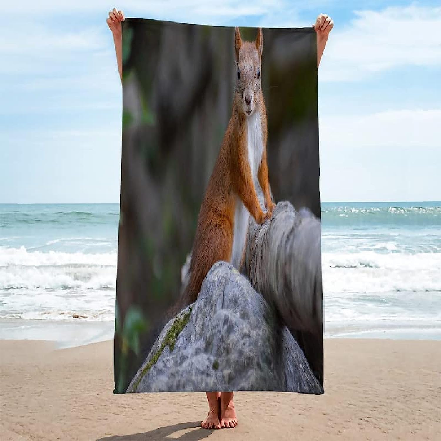 Toalla De Baño con Impresión 3D Ardilla Animales para Niños Toalla De Piscina Niños Toalla De Baño Ultrasuave Super Absorbente Durabilidad Playa Baño Toallas Adolescentes 150 X 200 Cm -2T6K-E9C