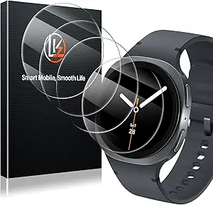 LK 4 Pack for Samsung Galaxy Watch 8 Screen Protector 44mm 2025, Upgrade Top 9H+Tempered Glass, Easy to install for Galaxy Watch 44mm Screen Protector, 0 Bubble,HD