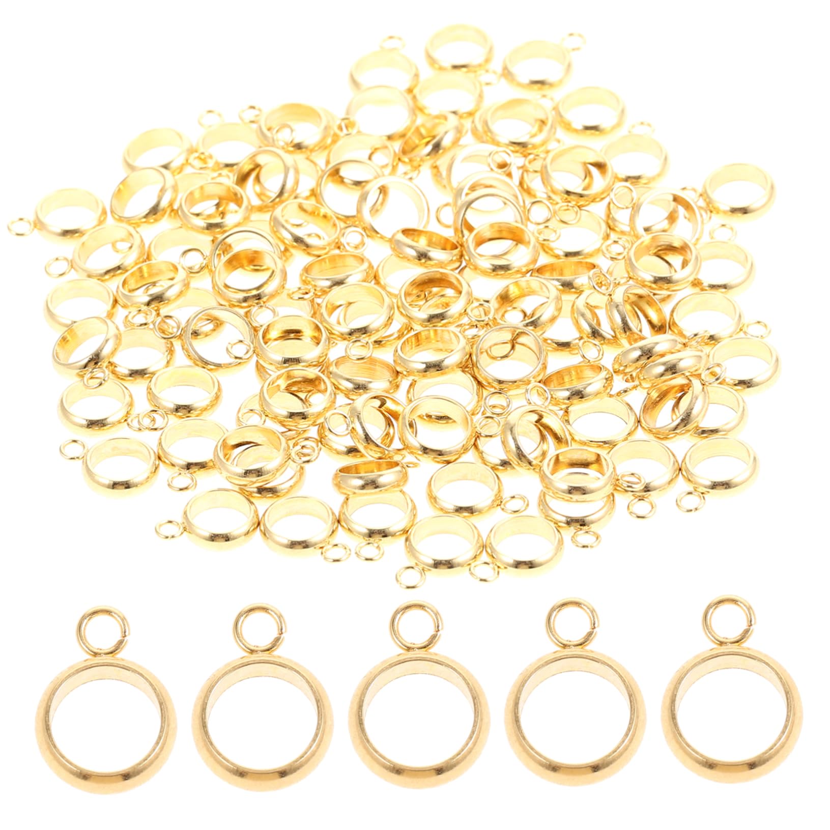 Anneaux de jonction dorés Housoutil en acier inoxydable 8x2,5x6 mm pour création de bijoux, 100pcs