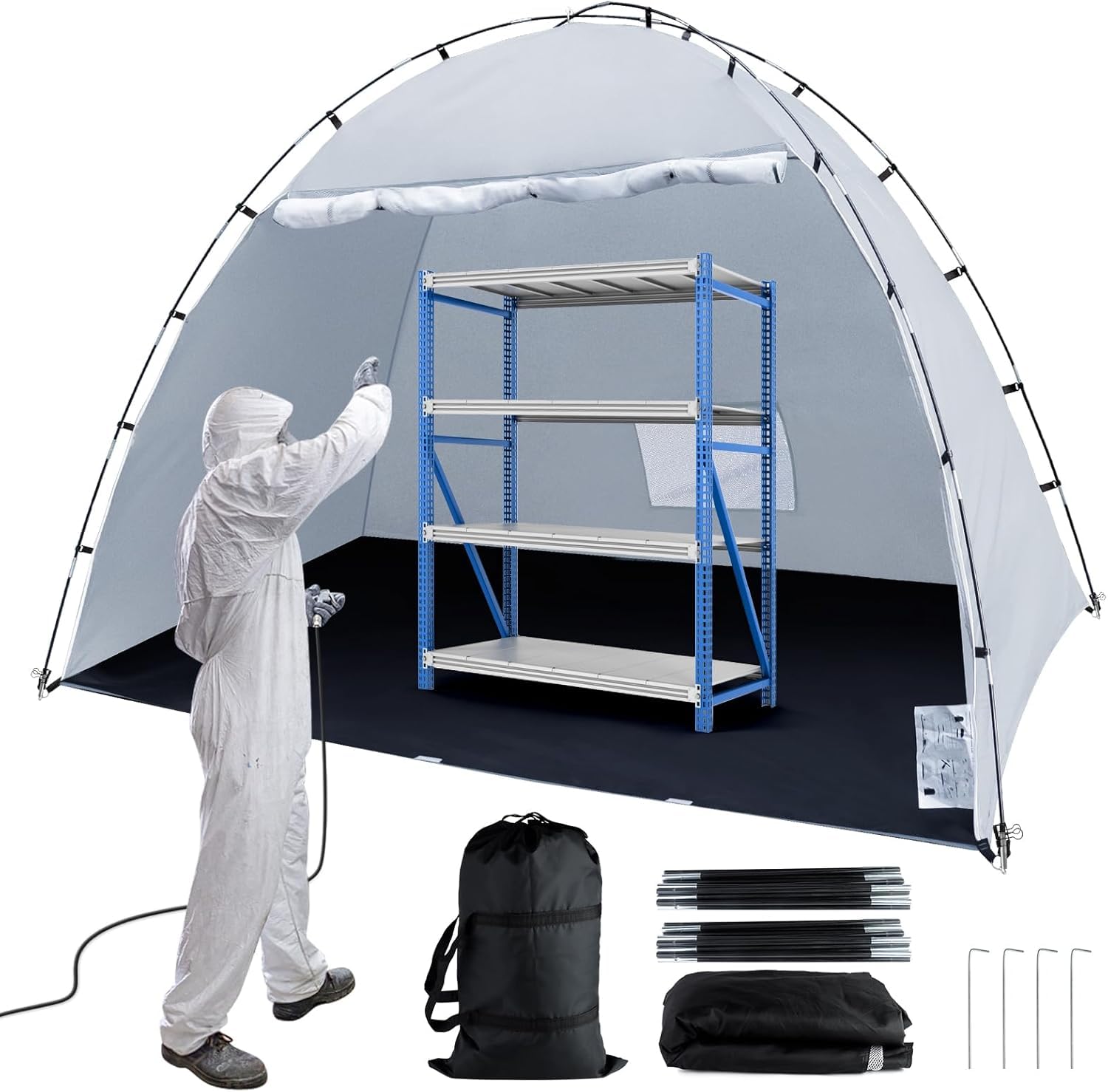 Carpa portátil para Cabina de Pintura, 300 x 183 x 200 cm, para Muebles, Refugio para Pintura en Aerosol DIY