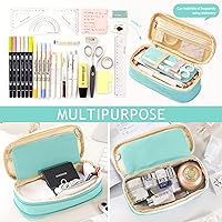 Vista 4 de KPX - Estuche para lápices de gran capacidad con cremallera, bolsa para oficina, universidad, escuela, almacenamiento de gran capacidad, organizador
