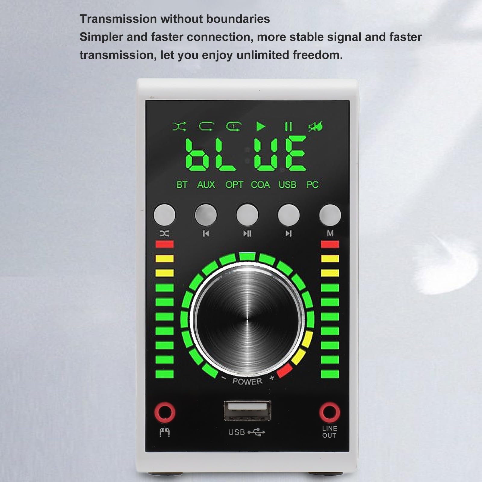 Bezprzewodowy Domowy Wzmacniacz Stereo Bluetooth, Wzmacniacz Dwukanałowy 200 W System Odbiornika Audio z Optycznym, Koncentrycznym Złączem USB Dźwięk Radia HiFi Cyfrowy