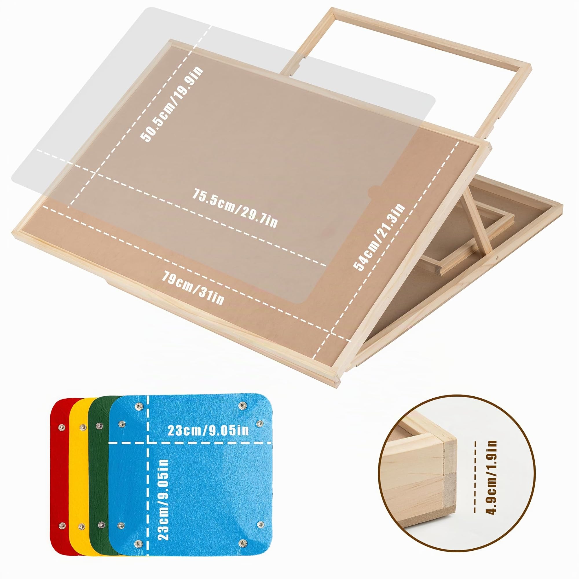 Tektalk Planche de Puzzle Convertible, Utilisation bidirectionnelle, Table de Puzzle réglable avec Couvercle, 4 Plateaux de tri colorés, Plateau en Bois à 4 Angles d'inclinaison, jusqu'à 1000 pièces