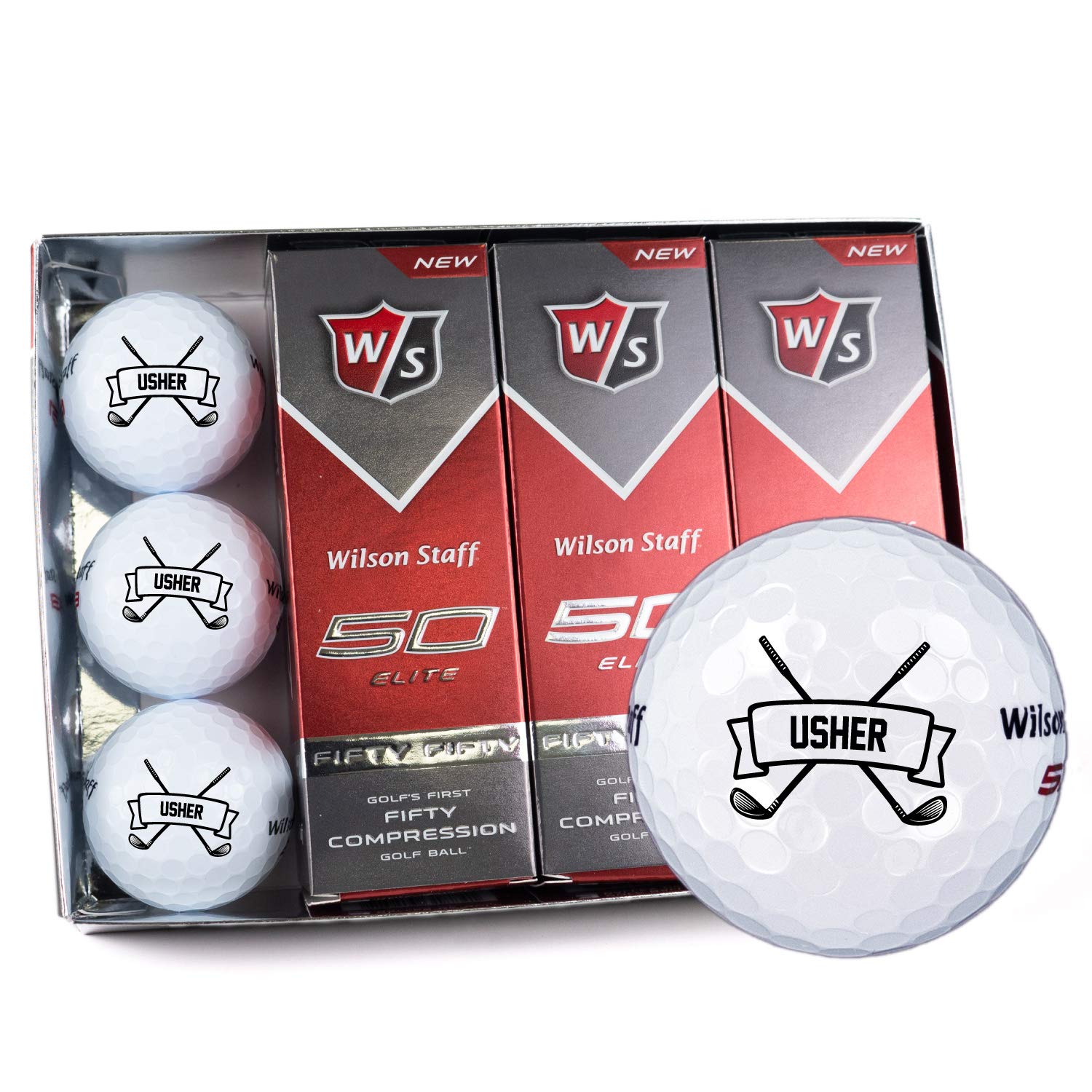 Personalized Groomsman Golf Balls, 1 Dozen, Wilson, Custom Designs for Groomsmen, Best Man, Ushers, Officiants