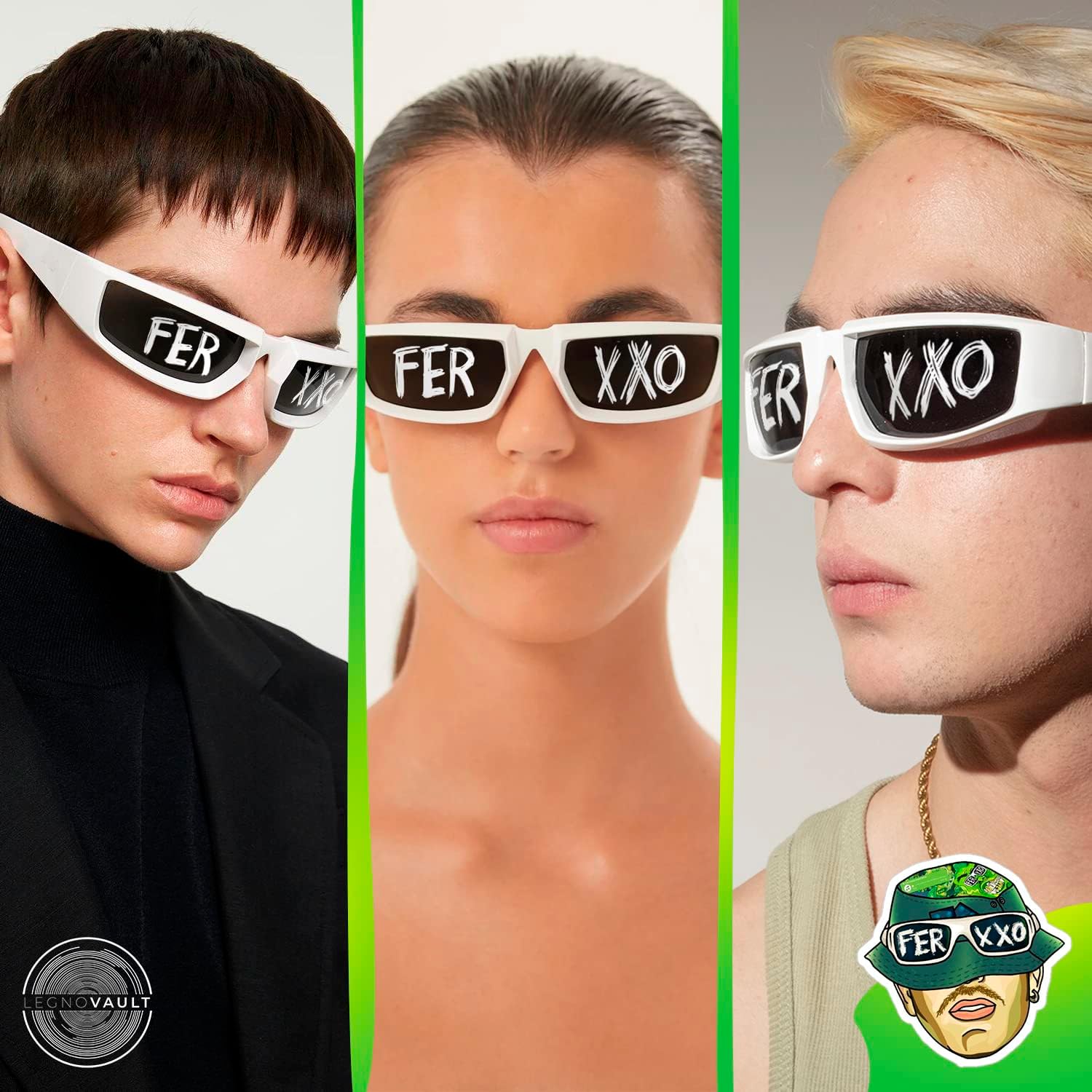 Ferxxxo Glasses, Gafas del ferxxxo, Feliz cumpleaños ferxxxo, Ferxxxo Merch, Sports Sunglasses (White)
