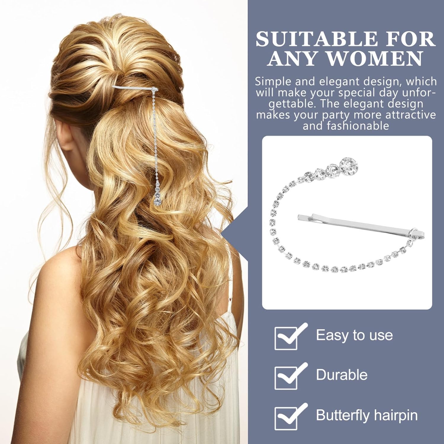 Forehead Chain Headpiece Silver Alloy Chic Bridal Hair Accessory Rhinestone with Sparkly Pendant Charm for Women for Special Gatherings and Parties