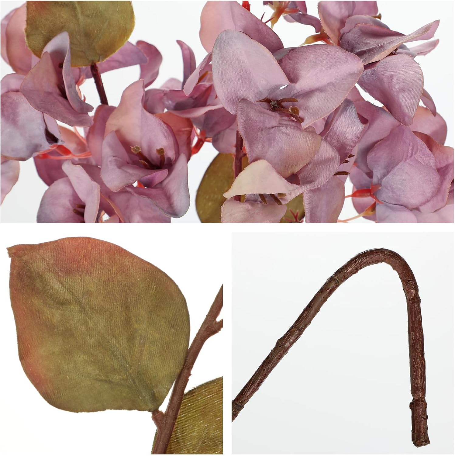 Briful Bougainvillea Artificial Flowers 5 Pack 27.5" Fake Bougainvillea Floral Stems Realistic Silk Flower Arrangements for Home Weddings Parties Table Vase Centerpiece Decor(Taro Purple) - Image 3