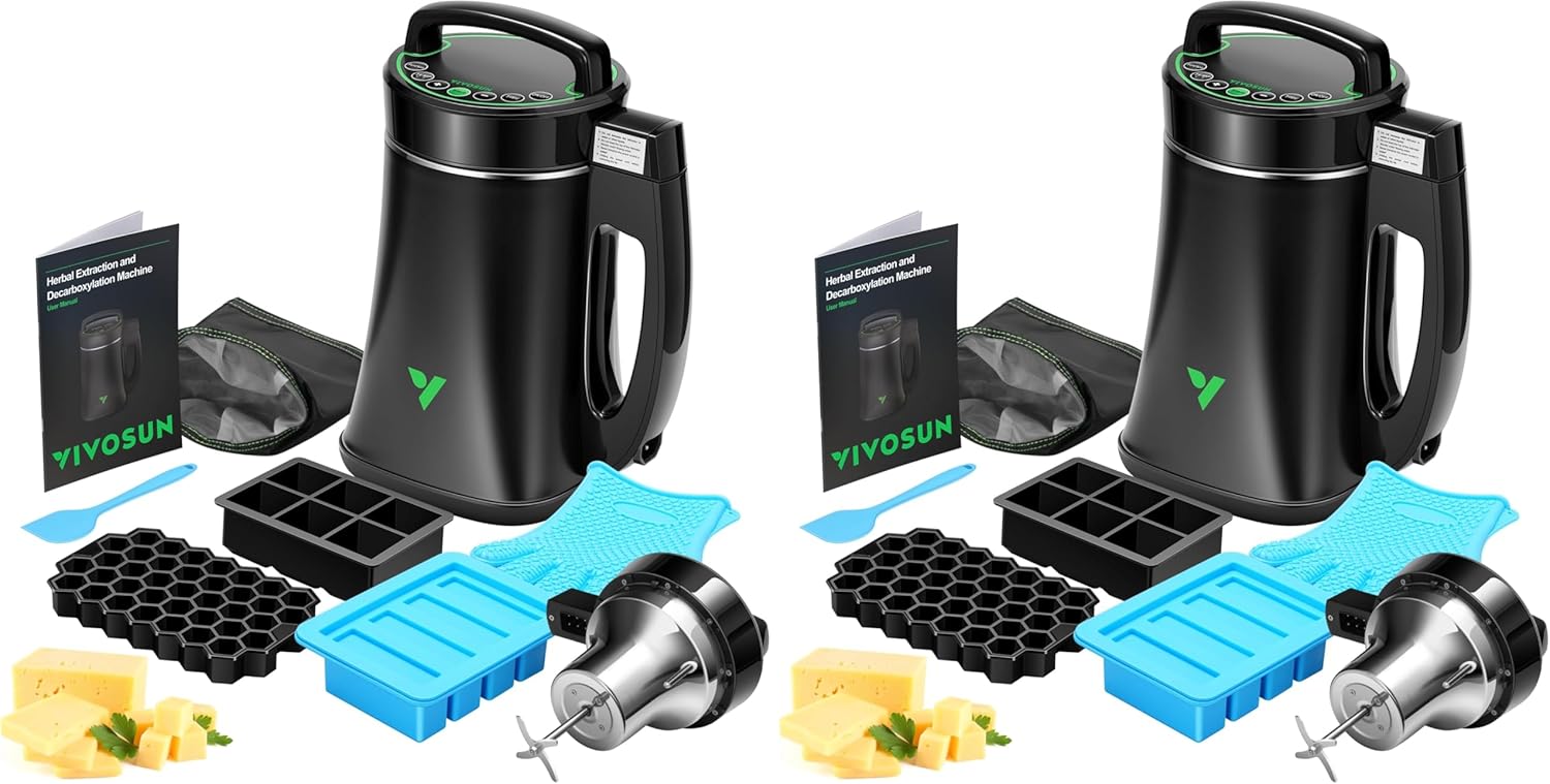 VIVOSUN Herbal Decarboxylation and Infusion Machine, Botanical Extractor and Infuser for Making Butter, Oil, and Tinctures, Includes Recipes and Complete Accessories (Pack of 2)