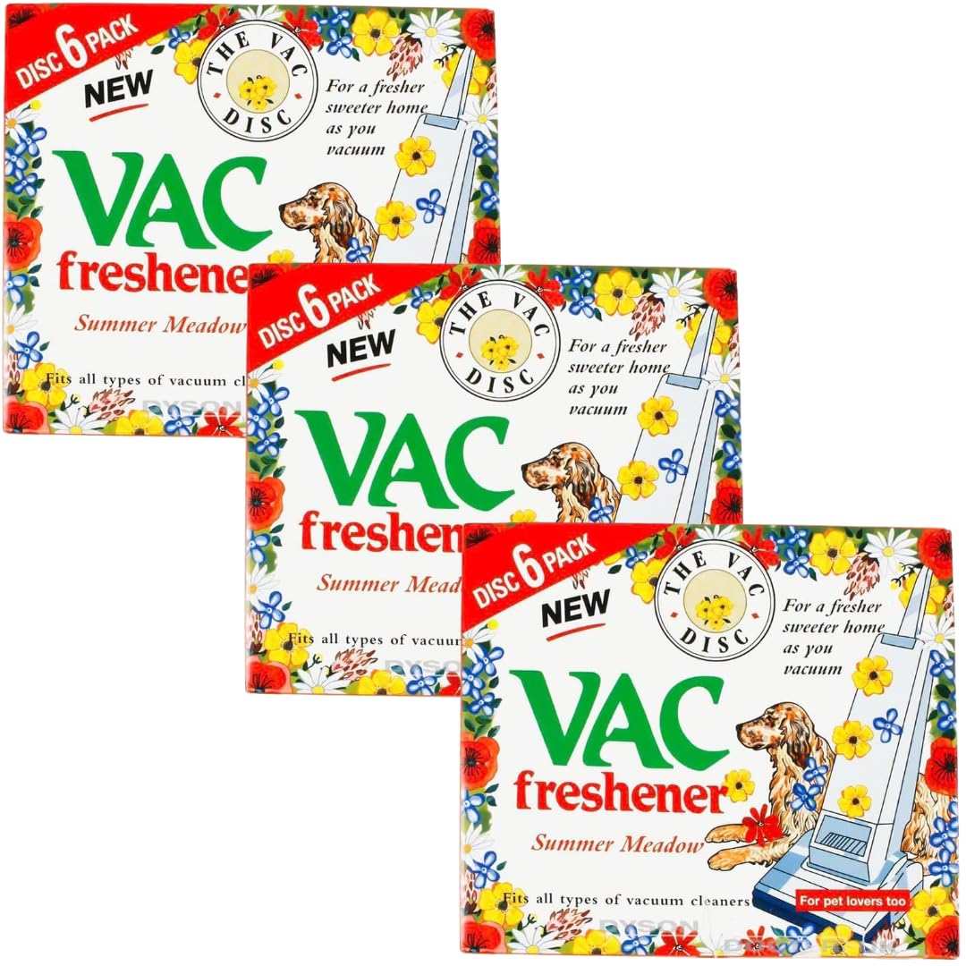 UTIZ Vac Vacuum Cleaner Freshener Summer Meadow Pack of 3 Hoover Disc Air Freshener for Pets fits All Vacuum Cleaners (18 Disc)