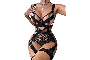 Intimate Erotic Temptation Lingerie Set for Women 4 Piece Cutout Underwire Bondage...
