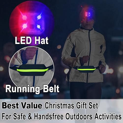 Miniatura 2 de ZenNutt Gorro con luz LED con cinturón para correr, visera de invierno, regalo para hombres, mujeres, papá, adolescentes