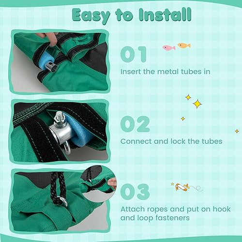 Miniatura 5 de Costzon Columpio de árbol de platillo volador de 40 pulgadas, columpio seguro y resistente para niños con fácil montaje, cuerdas ajustables, ideal