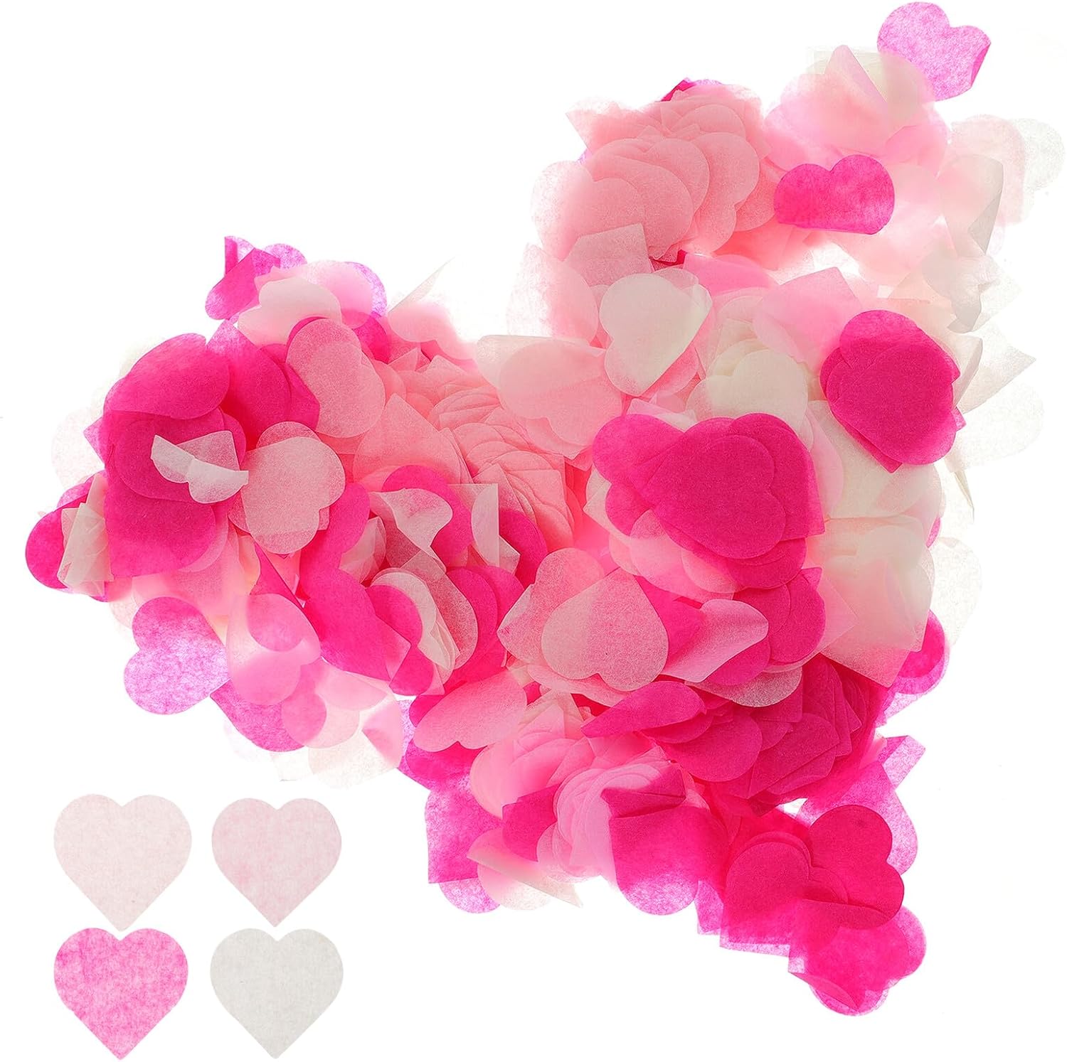 Confeti para Boda en Forma de Corazón Multicolor Biodegradable 4 Paquetes