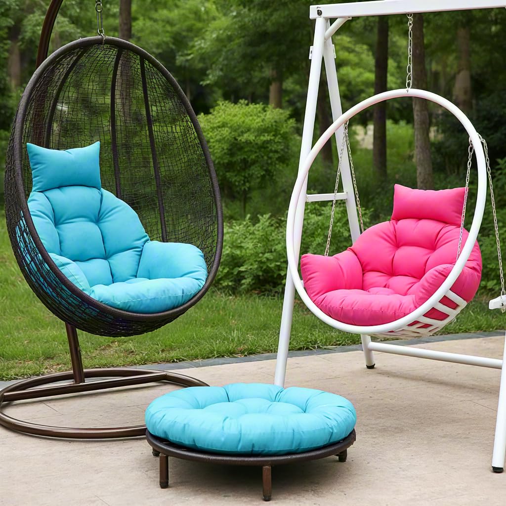 Egg Chair Cushion Swing Hanging Chair Cushion Thicken Thick Hanging Basket Chair Bench Cushion Pad Rattan Cushion for Garden Outdoor Indoor Patio (Only Cushion),Offwhite,110CM