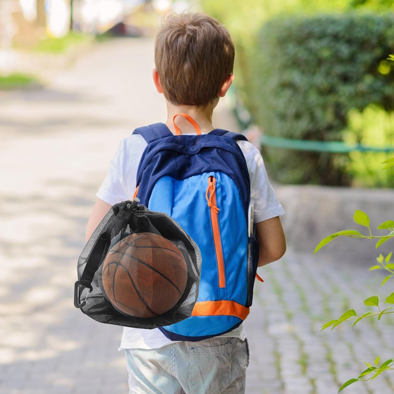 Netz-Balltasche Mit Kordelzug – 16 Liter, Reißverschlusstasche & Clip Für Fußball & Basketball