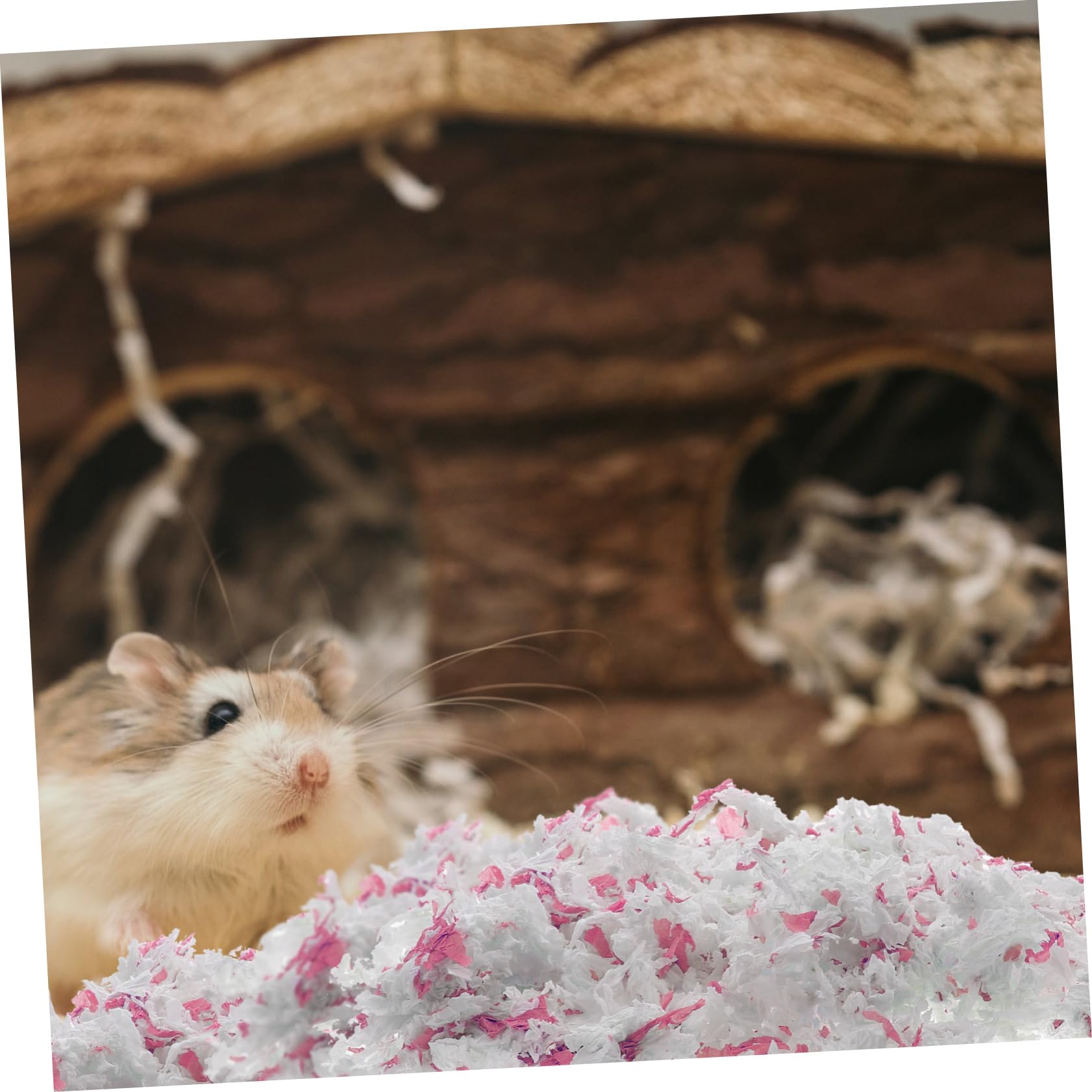ibasenice Papierstreu für Hamster und Kleine Nagetiere Staubarm Saugfähig 1 Beutel für Käfige Hält das Gehege Sauber und Frisch