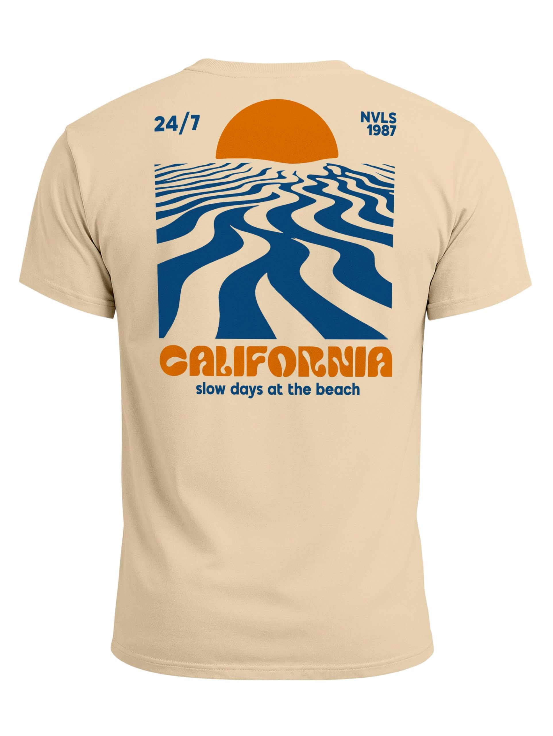 Neverless Backprint - Maglietta da uomo California Beach Retro Estate Grafica in Cotone Fashion Streetsyle Fashion