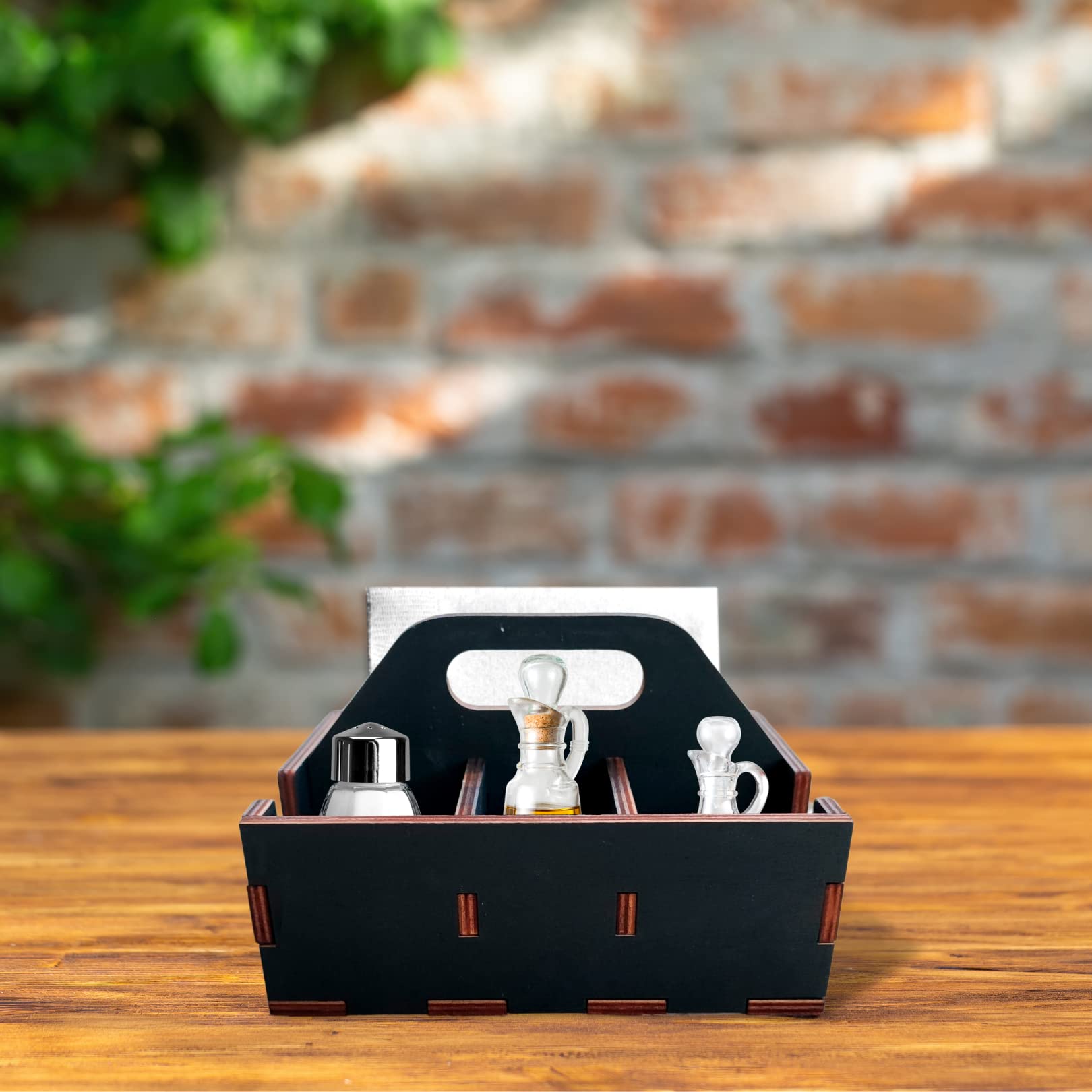 Set Olio Aceto Sale Pepe Con Portatovaglioli - 18.5x15.5cm, Colori Assortiti, Made In Italy - Foto 3