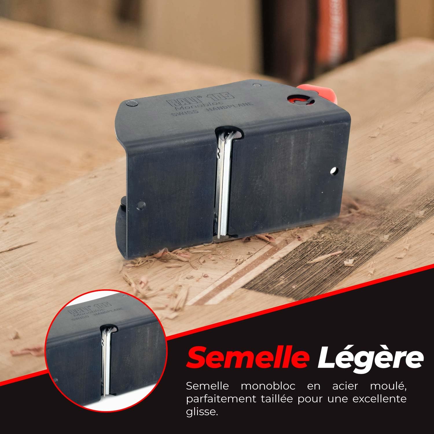 RALI Pialla da palma 105 serie e scatole - Pialle a una mano senza affilatura per il legno, strumento professionale svizzero (105 monoblocco + 10 lame)
