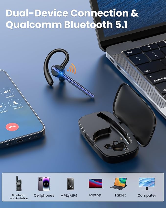 New Bee Auricular Bluetooth V5.1 72H Talk Time M54 miniatura 6