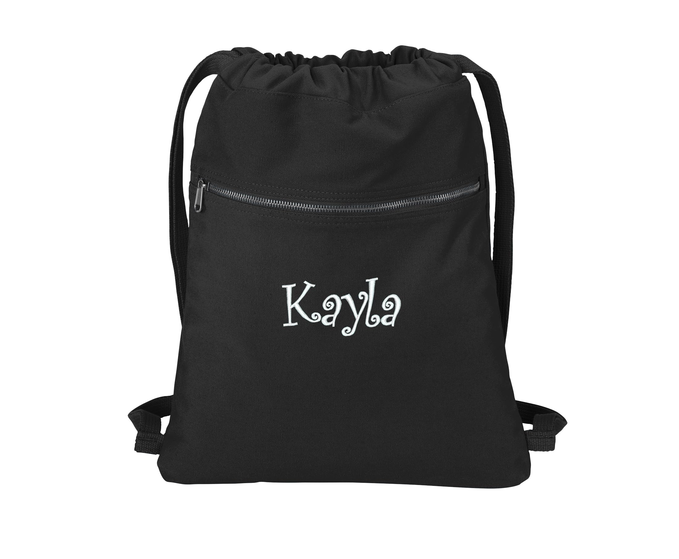 My Little Doc Personalized Beach Wash Cinch Pack, Drawstring Backpack Men Women, Monogrammed Name, Bridesmaid Gift, Black