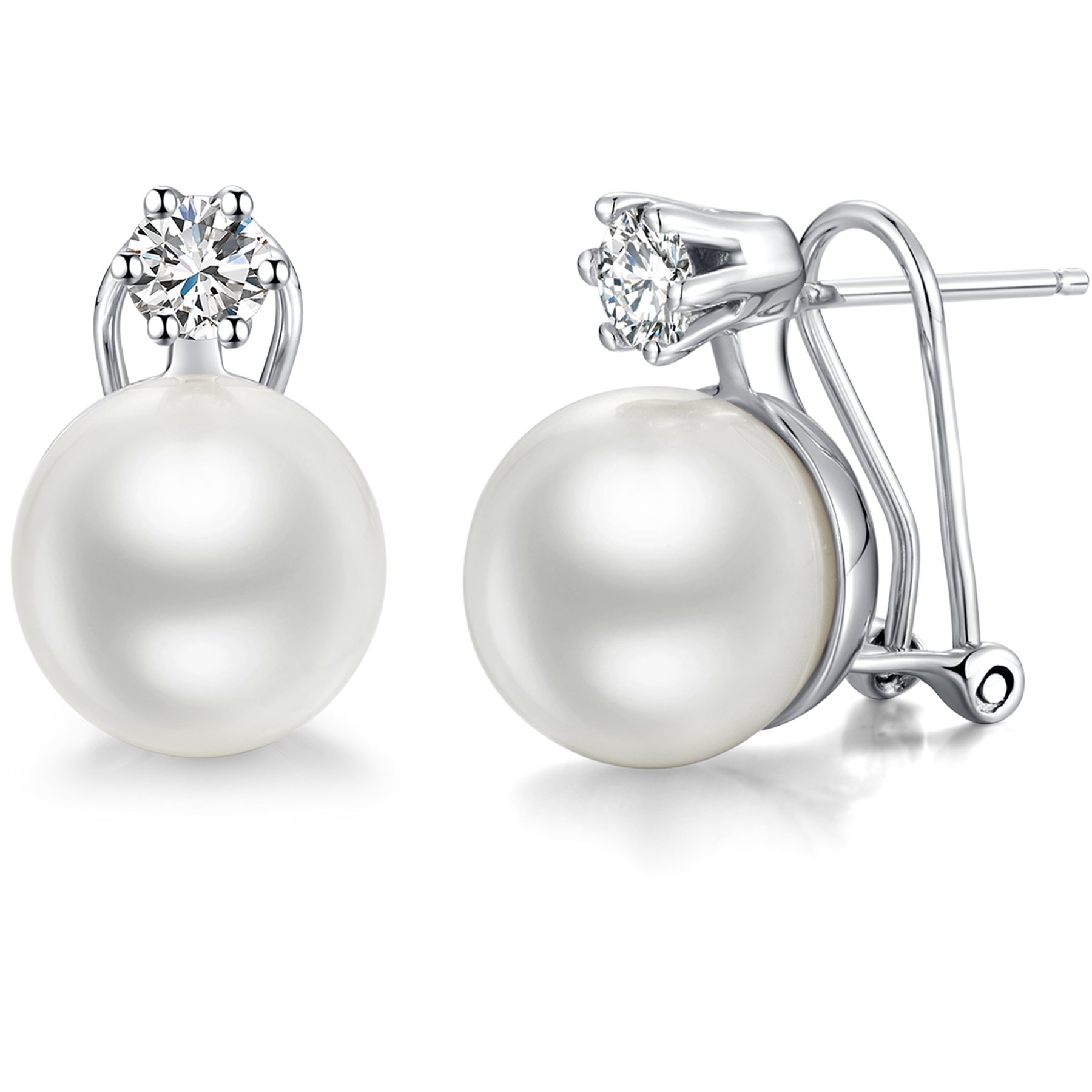 Jiamiaoi Orecchini di Perle da Donna, Orecchini Donna in Argento 925 con Perle Pendenti per Ragazze Ipoallergenici Regalo di Gioielli