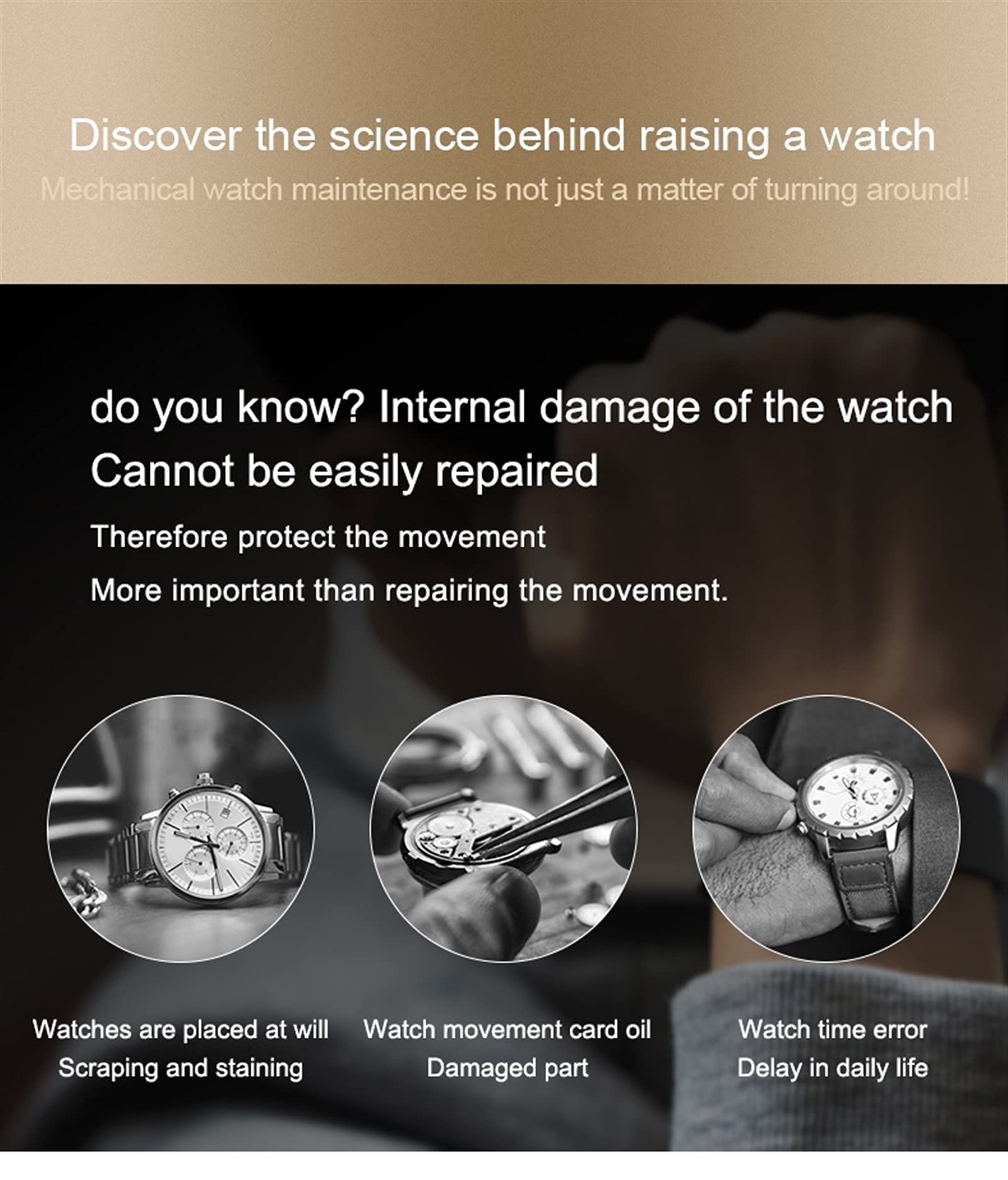 FENOKD Watch Display Box High End Watch Winder for 4 Watches with Soft Flexible Watch Pillows Blue Led Light Open and Shut Down Featured Piano Paint Exterior