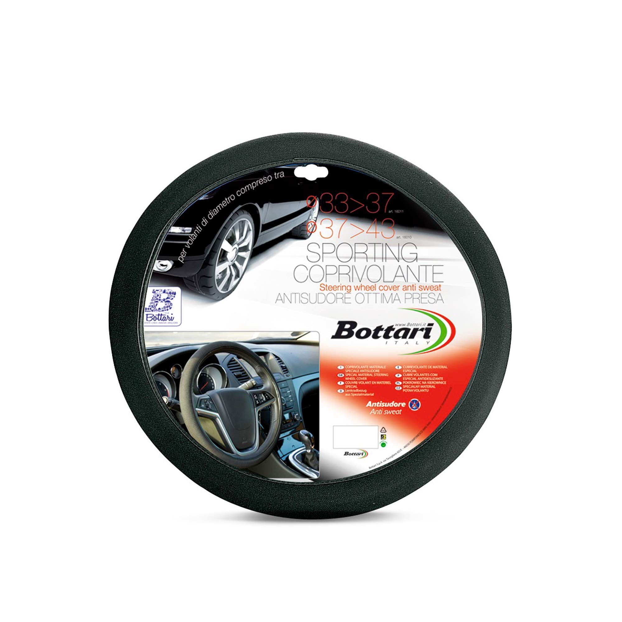 Bottari 16011 Universal Steering Wheel Cover Sport, diameter: 33–37 CM Black