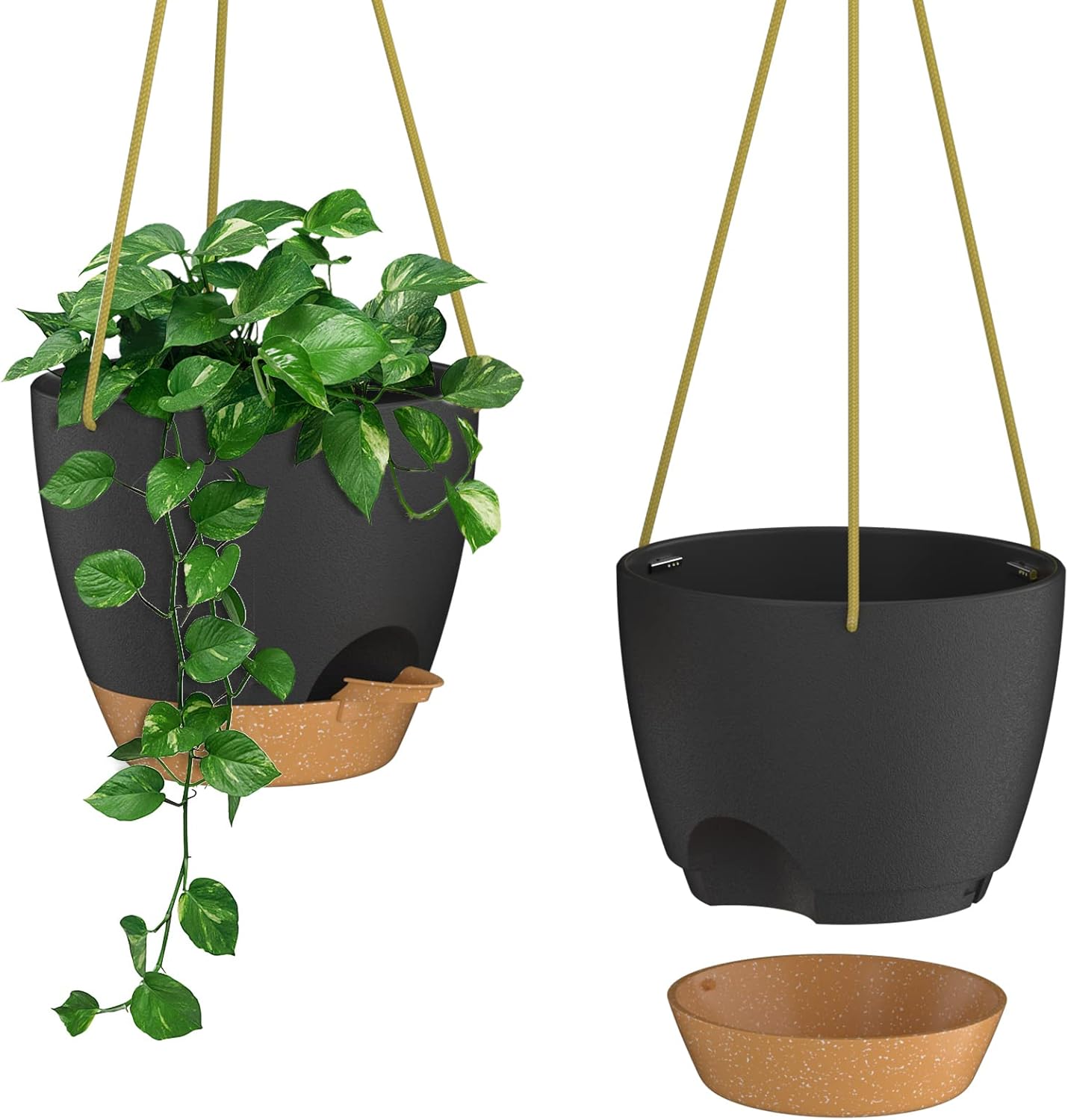ZMTECH 20cm Blumenampel Hängend Blumentopf Hängeampel Kunststoff