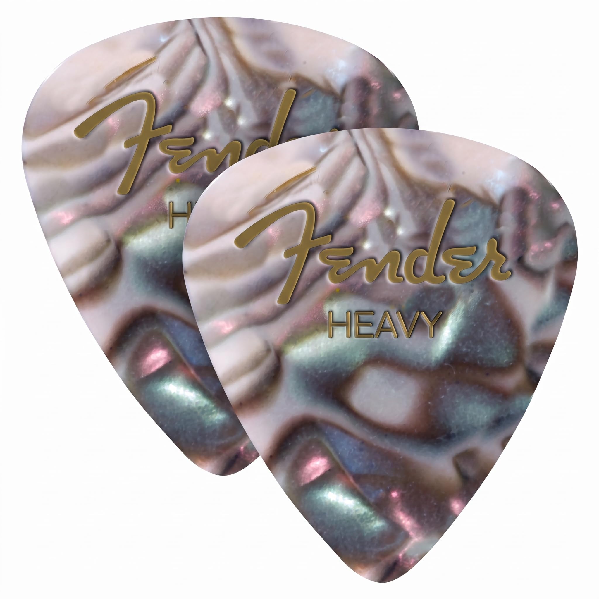 Fender Premium Celluloid Guitar Picks 351 Shape, Abalone, Heavy, 24-Pack
