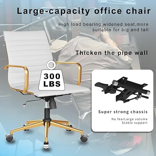 Miniatura 40 de Silla de oficina giratoria con reposabrazos y ruedas, cómodo asiento ajustable para juegos para adultos, silla de trabajo resistente para oficina en