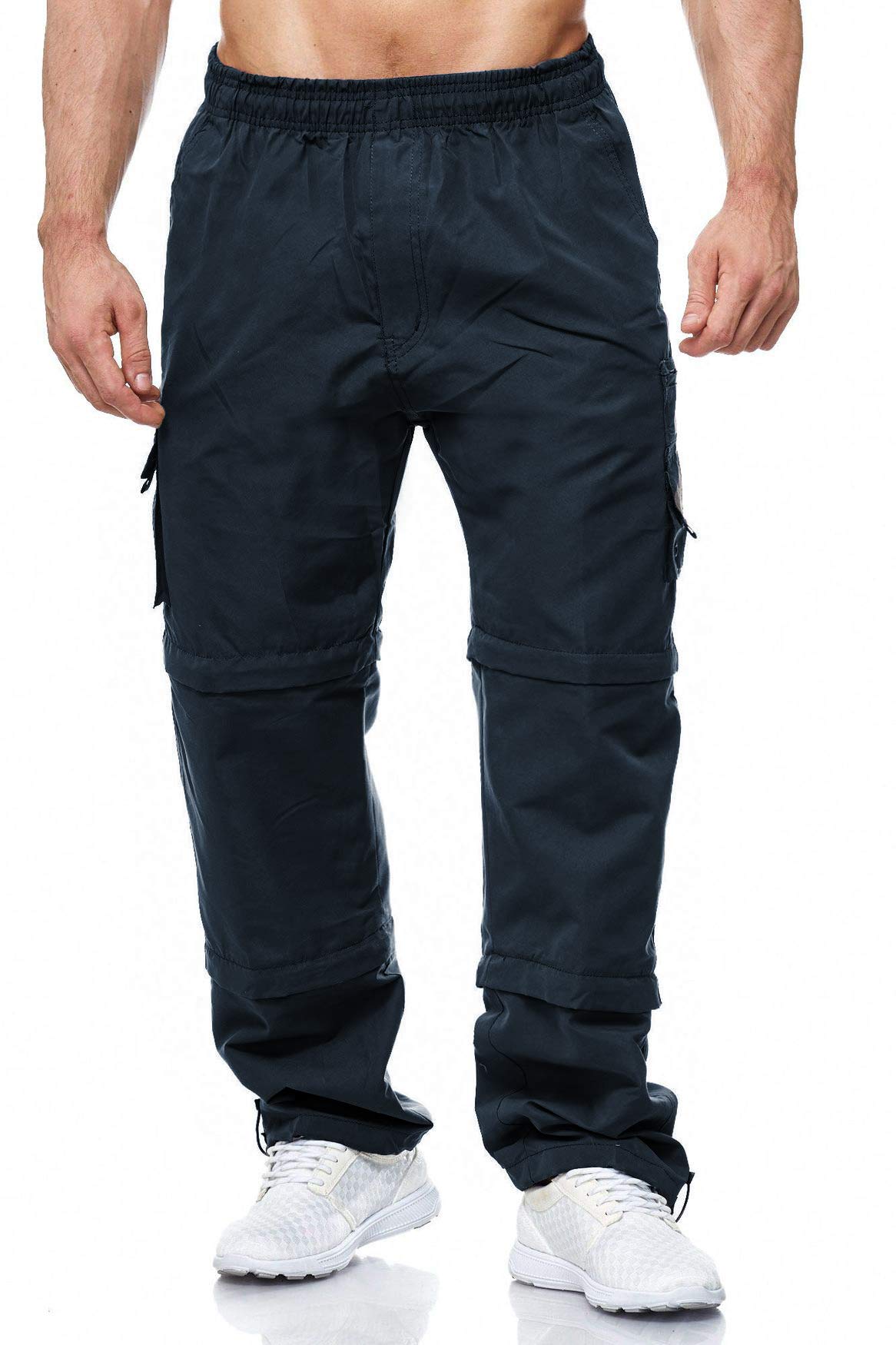 Arizonashopping - Hosen Men's Dark Blue Cargo Pants | Zip Off | Cargo Pants | 8.7 Long Bermuda Shorts | 3 Lengths | Lightweight Outdoor Pants With Removable Legs | 3/4 Trekking | H2035, Colours:, Pant Size:l