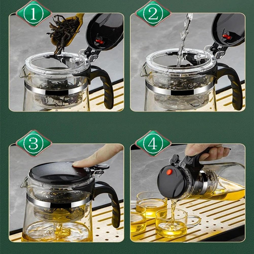 Zestaw do herbaty, herbata liściasta Steeper, czajniczek, zaparzacz do herbaty liściastej, szklany czajniczek, zestaw filiżanek do herbaty, czajniczek do herbaty, zaparzacz do herbaty