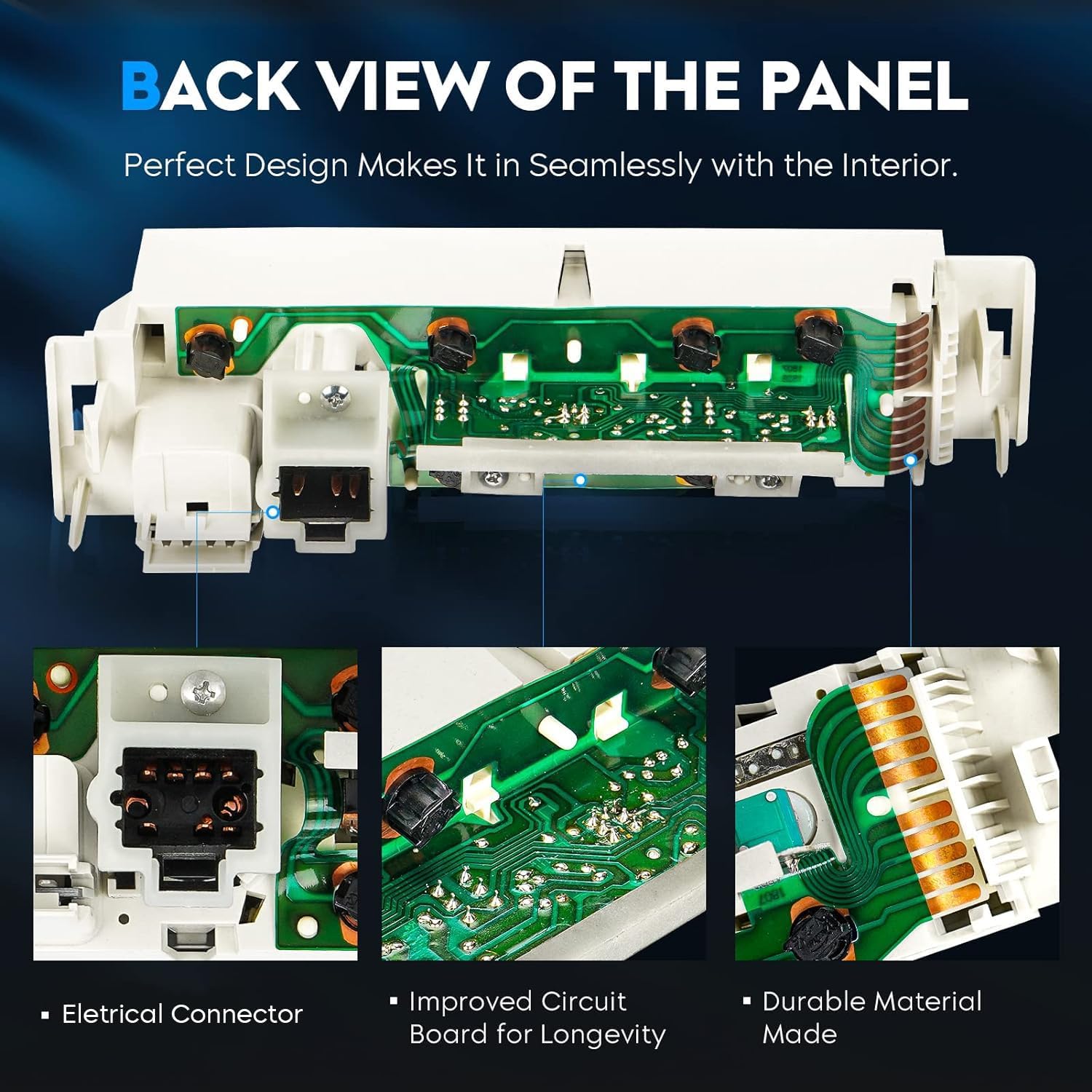 AC Heater Climate Control Module Panel w/Rear Window Defogger Switch for 1996-1999 Chevy C1500 C2500 Suburban, 1998-2000 Chevy Tahoe/GMC Yukon, 2000 Cadillac Escalade 9378805 16231165 16238885