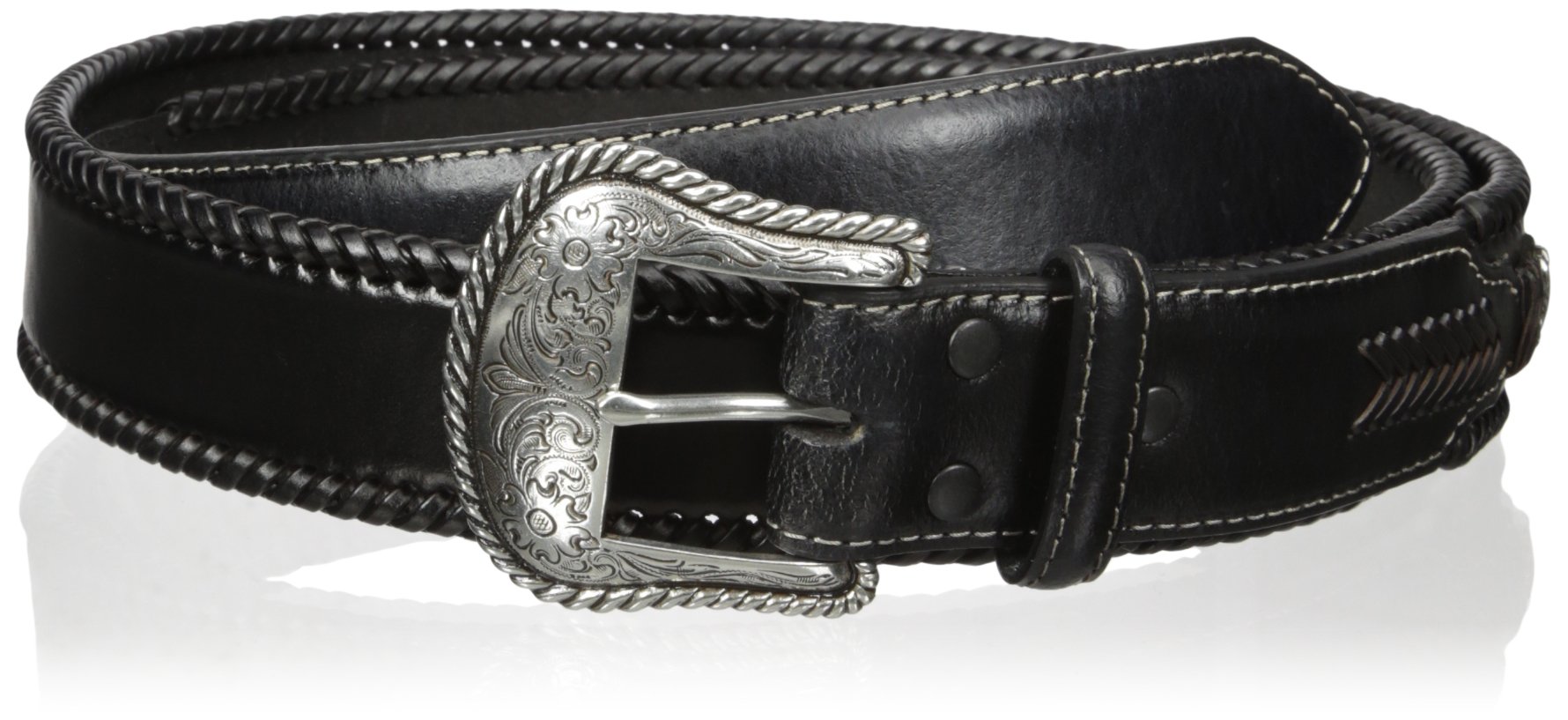 Nocona Belt Co. Men's Top Hand Black Wipstitch, 34
